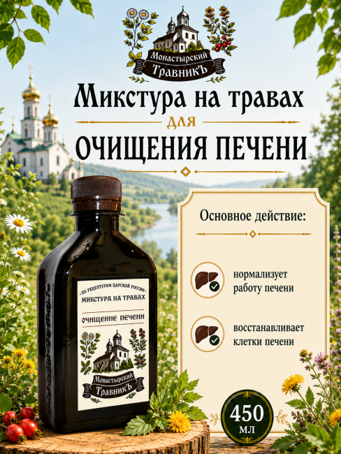 Микстура на травах "Очищение печени"