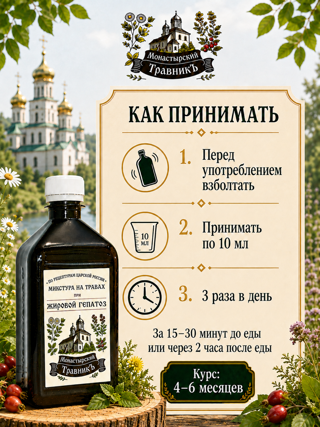 Микстура на травах "При диагнозе жировой гепатоз"