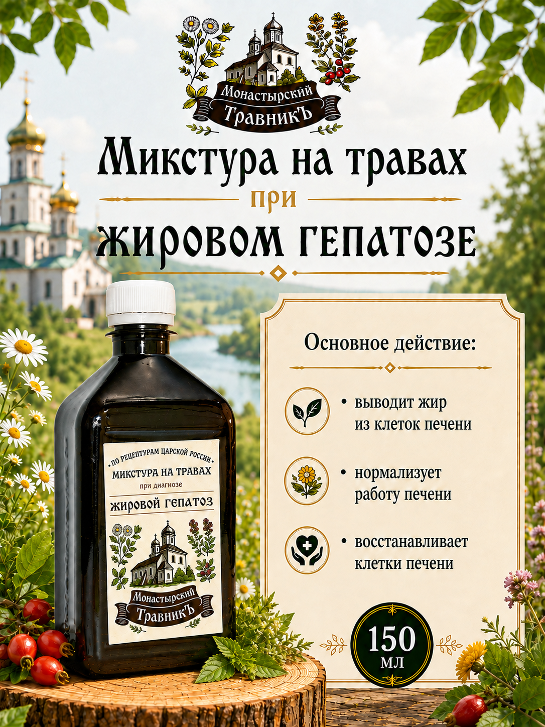 Микстура на травах "При диагнозе жировой гепатоз"