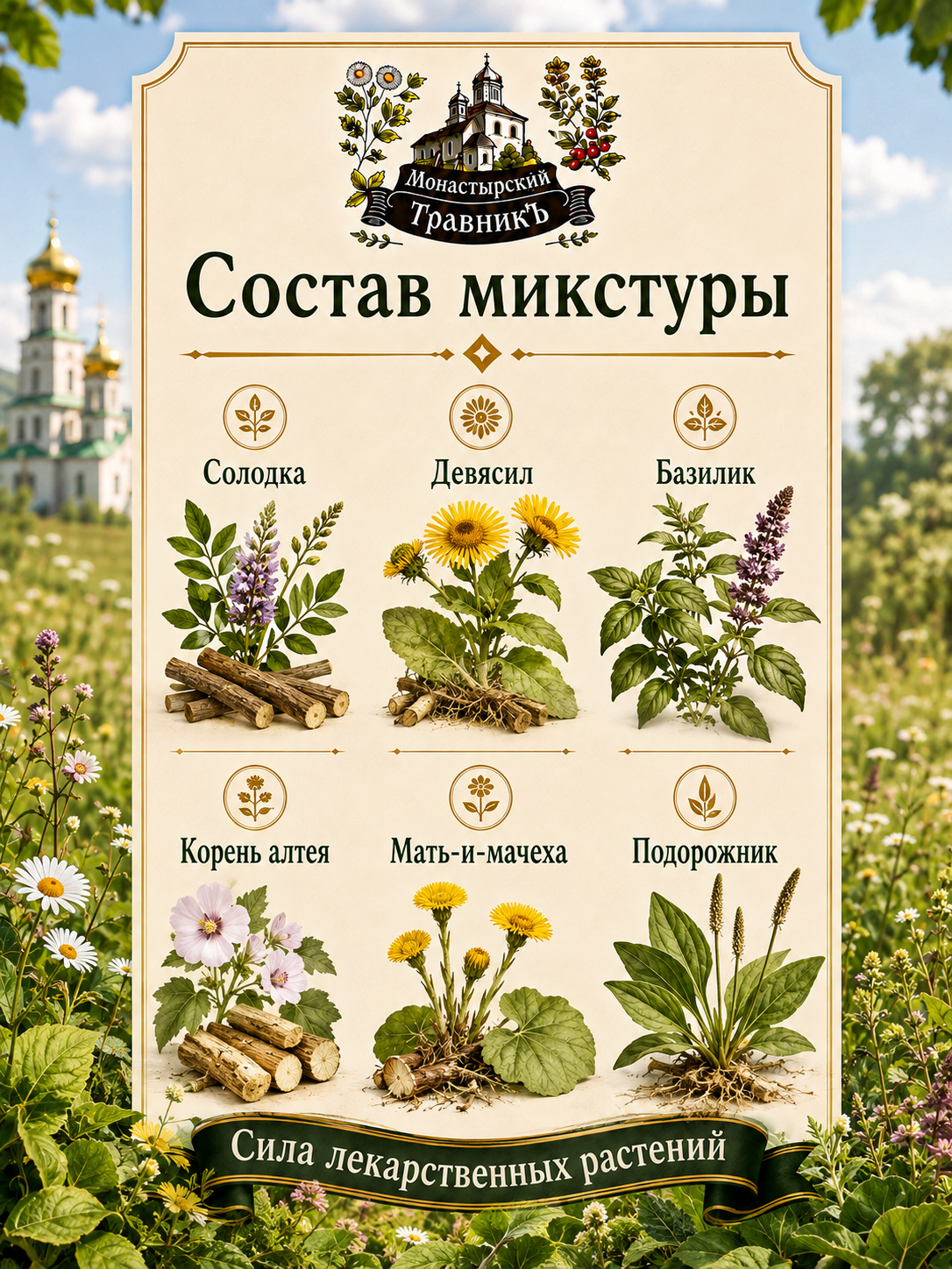 Микстура на травах "При диагнозе Бронхит"