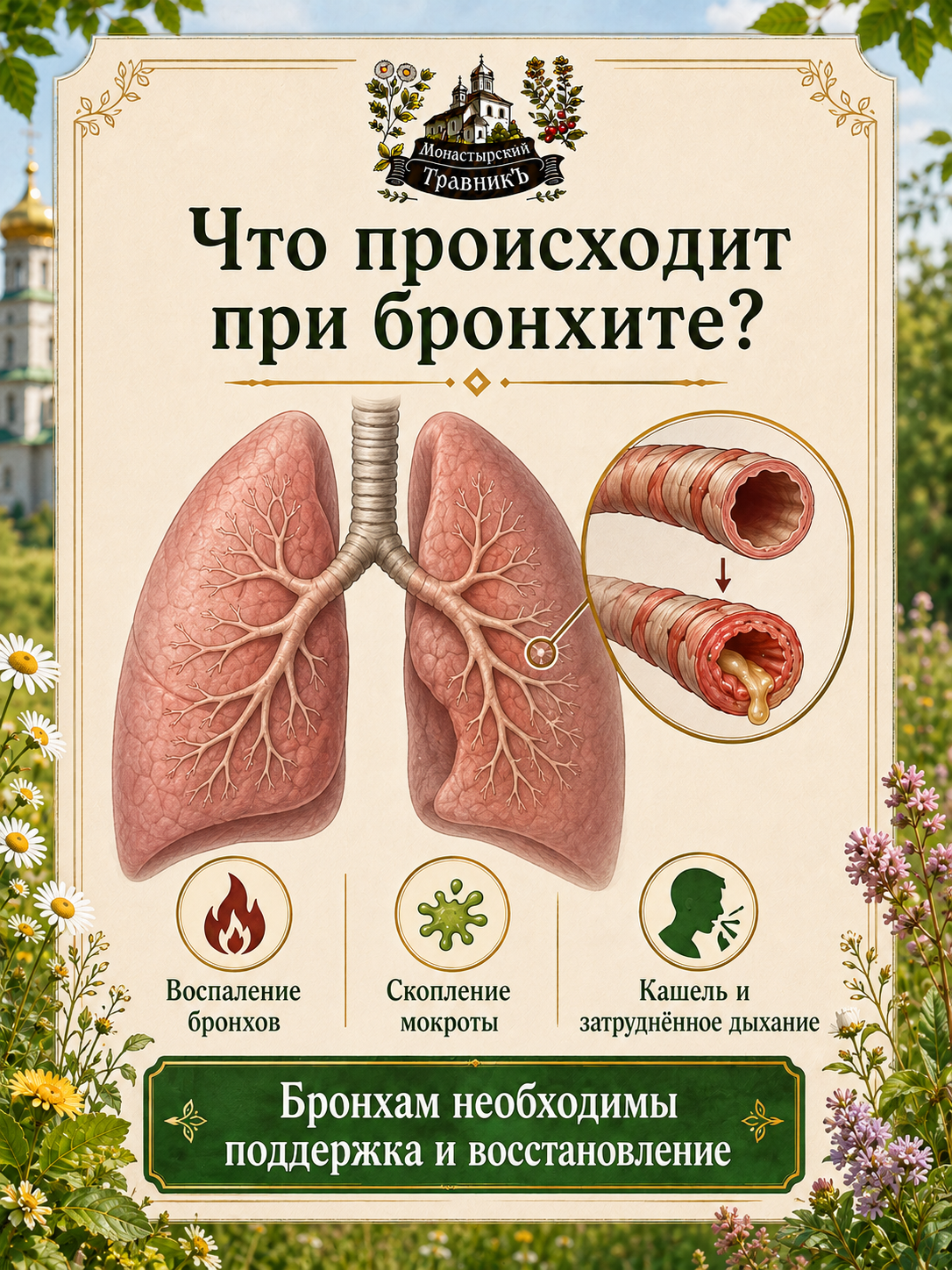 Микстура на травах "При диагнозе Бронхит"