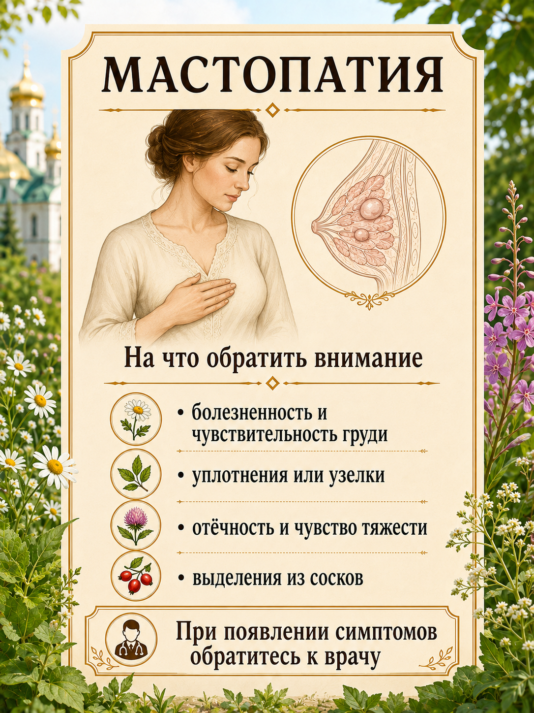 Микстура на травах "При диагнозе мастит, мастопатия" (опухоль доброкачественная), 200мл