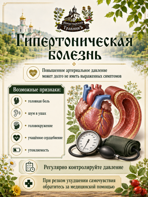 Микстура на травах "При диагнозе Гипертоническая болезнь", 200мл
