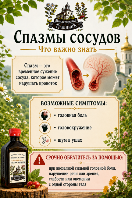 Микстура на травах "При диагнозе спазмы сосудов", 200мл