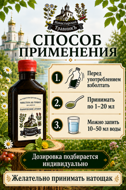 Микстура на травах "При диагнозе панические атаки", 200мл