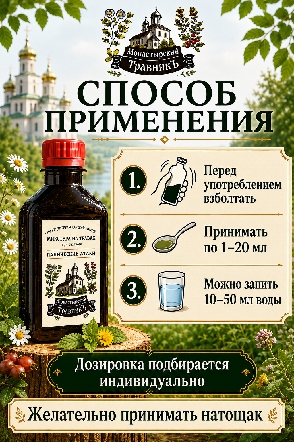 Микстура на травах "При диагнозе панические атаки", 200мл