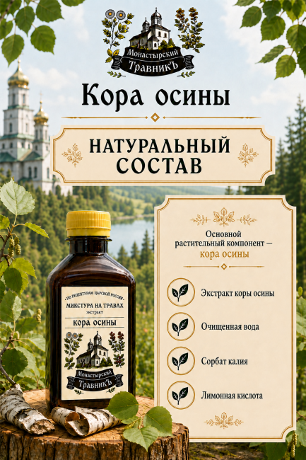 Микстура на травах "Экстракт коры осины"