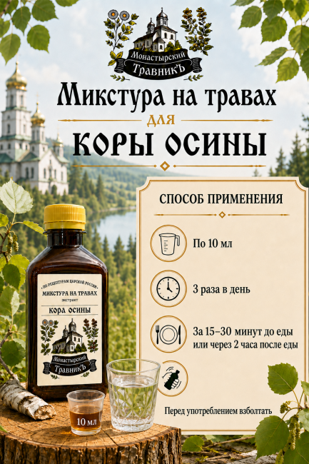 Микстура на травах "Экстракт коры осины"